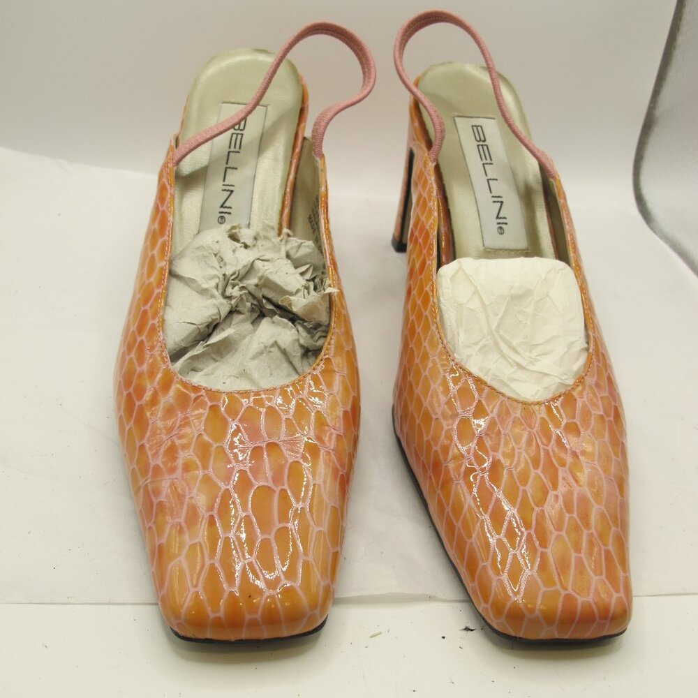 Bellini Coral snakeskin leather slingback 3 inch heels 8.5M